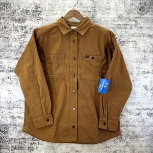 NWT Columbia Women's Blue Point Creek Corduroy Shirt Jacket Size L Camel‎ Brown
